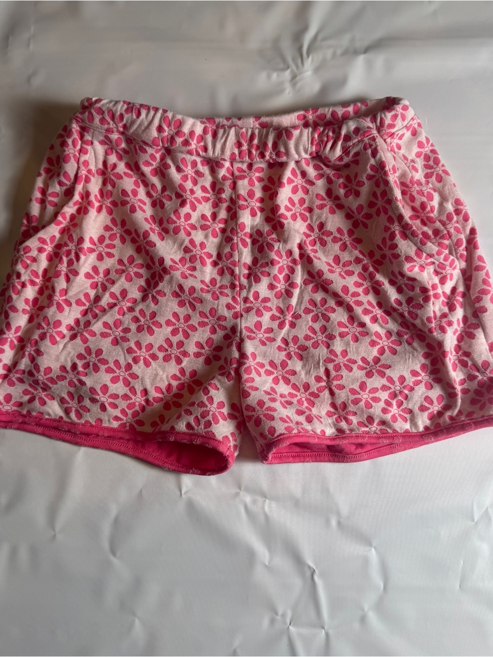 🌸 Bisby Kids Pink Daisy Floral Terry Shorts ✨ Size 8